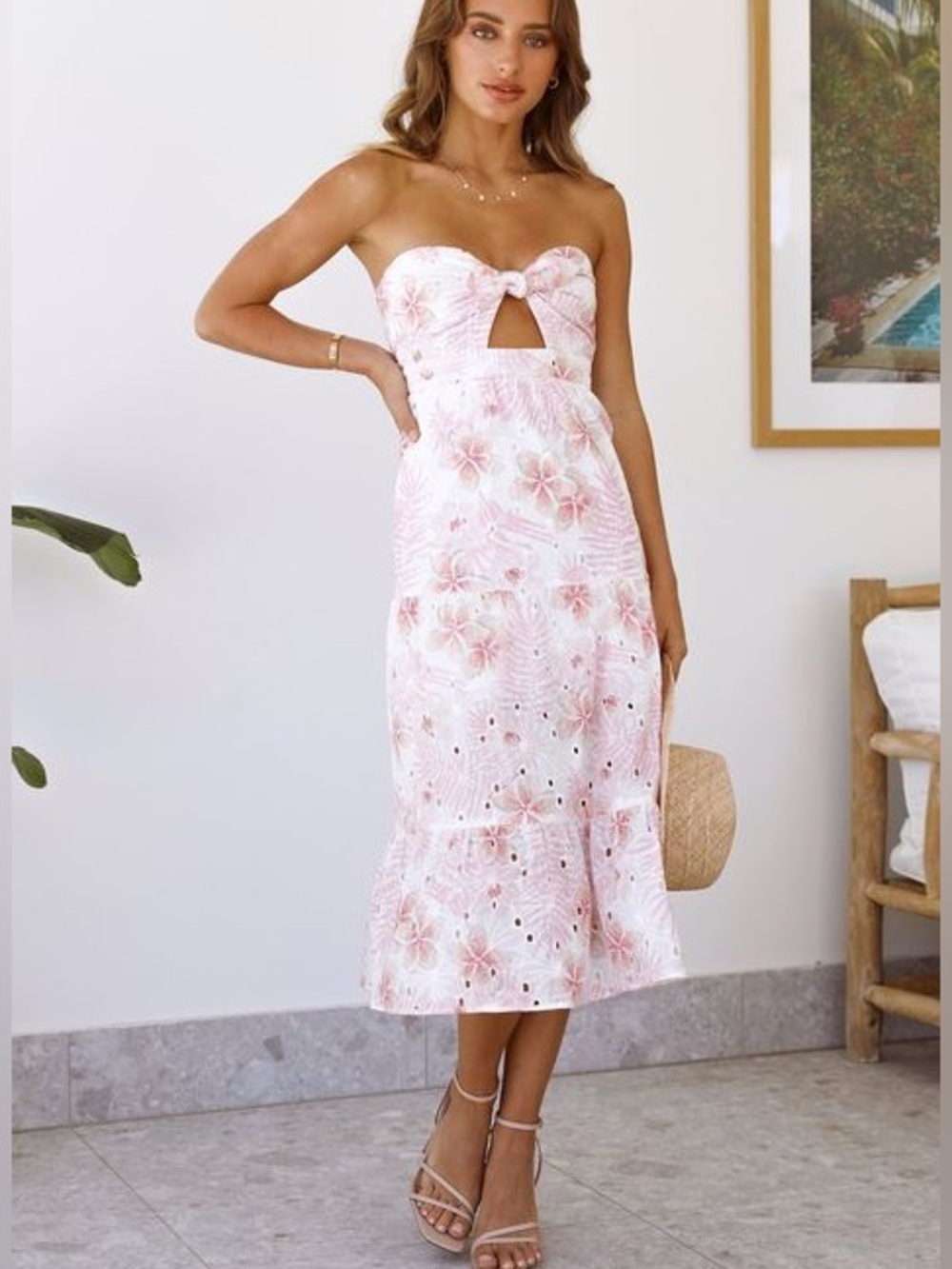 Hello Molly Dedicated to the Sun Tube Top Midi Sun Dress Medium NWT
